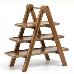 Servírovací drevený podnos 3-poschodový