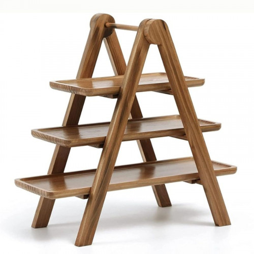 Servírovací drevený podnos 3-poschodový