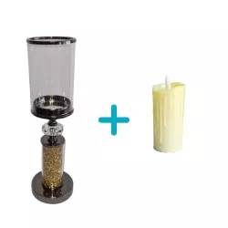 Svietnik zlato-bronzový 41 cm so sviečkou