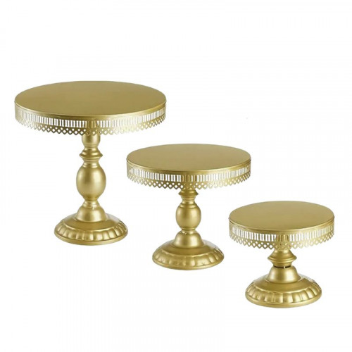 Sada C 3 ks servírovacích podnosov, zlatá