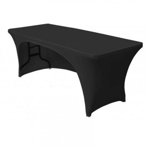 Návlek elastický na bufetový stôl 76x183 cm / čierny s výkrojom