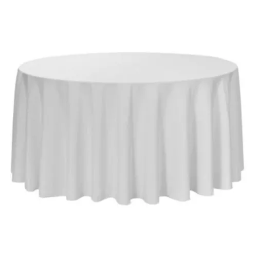Obrus saténový Ø 280 cm / biely